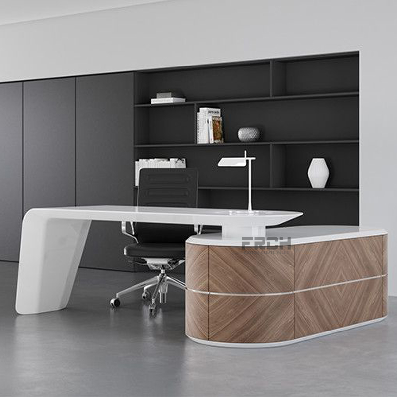 walnut secretary designer office desk with power outlet