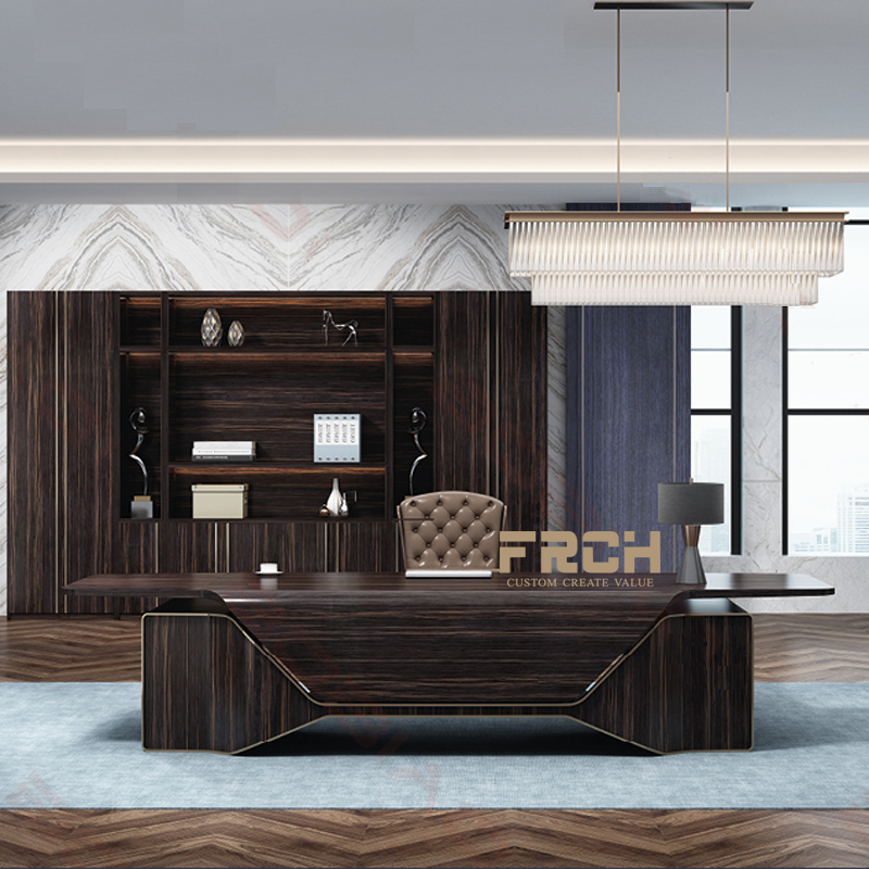 large contemporary wood luxury office desk