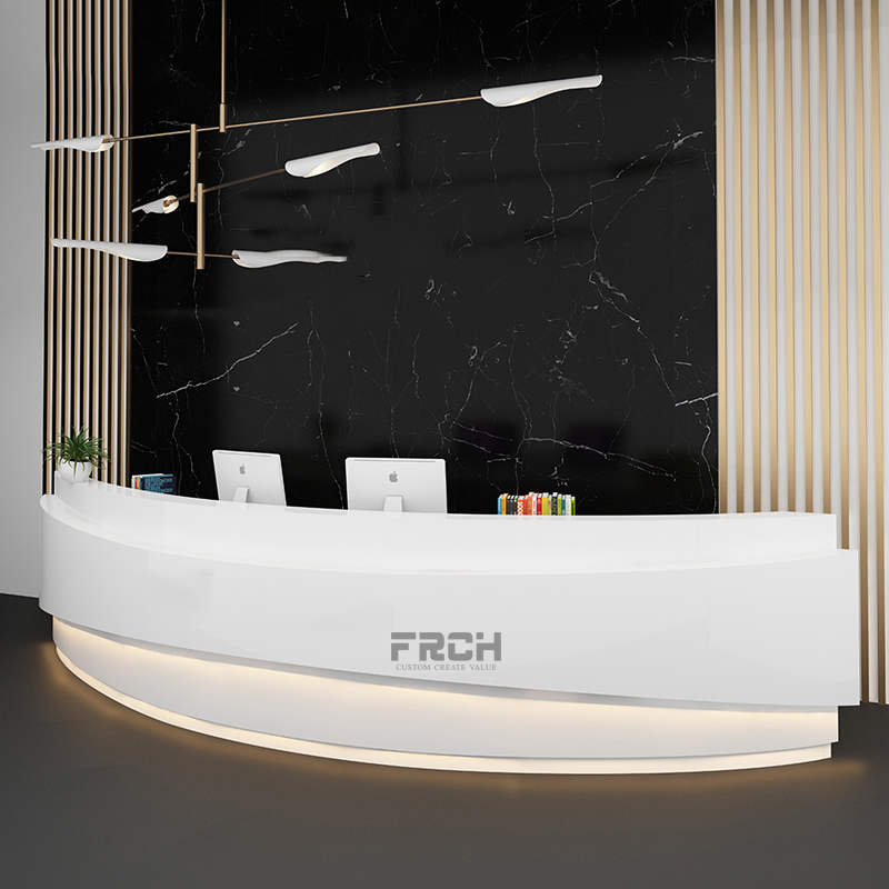 custom modern curved round clinic reception counter